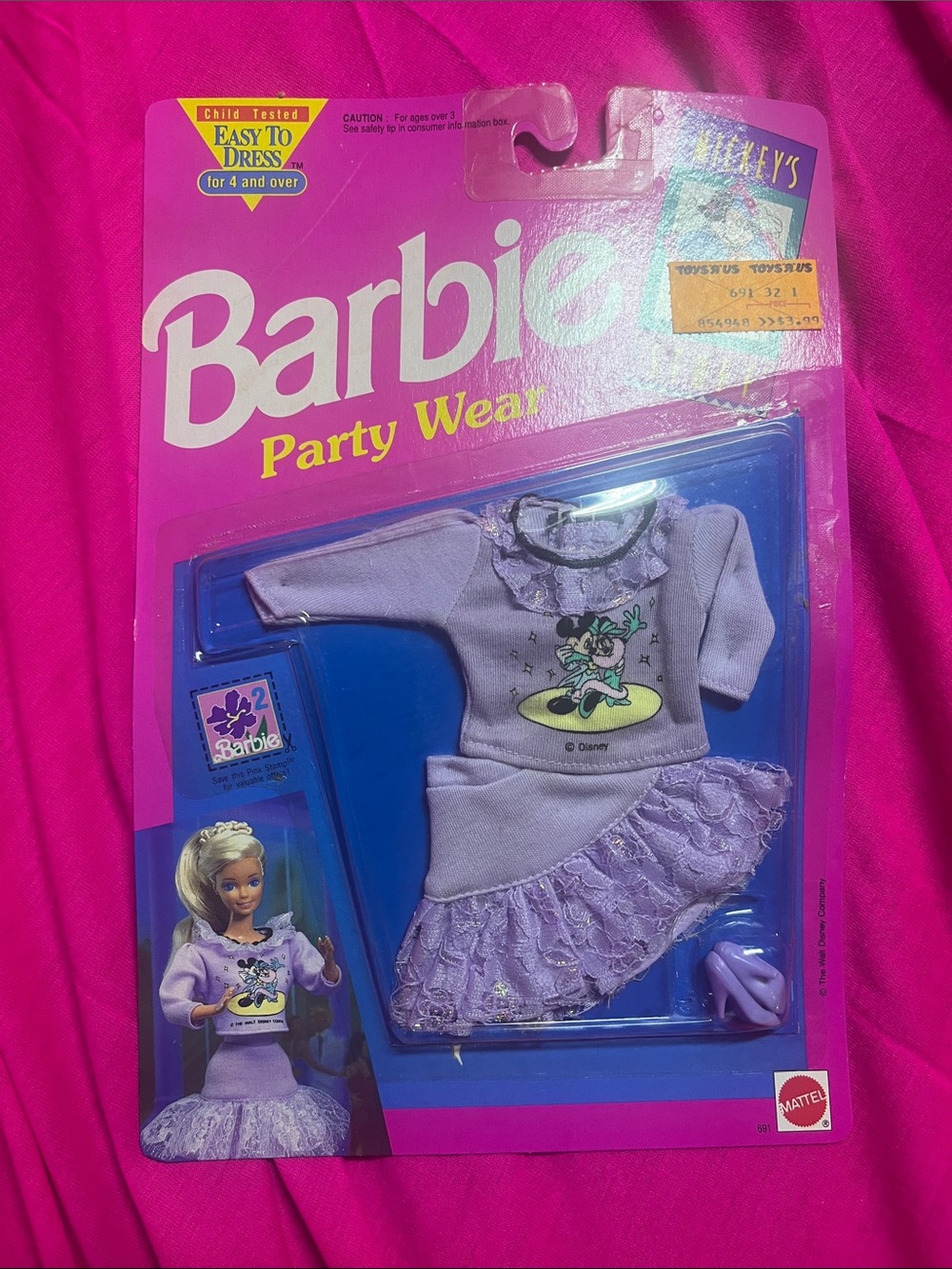 NRFB 1992 Mattel Barbie "Mickey's Stuff" Weekend Wear Outfit (#691)